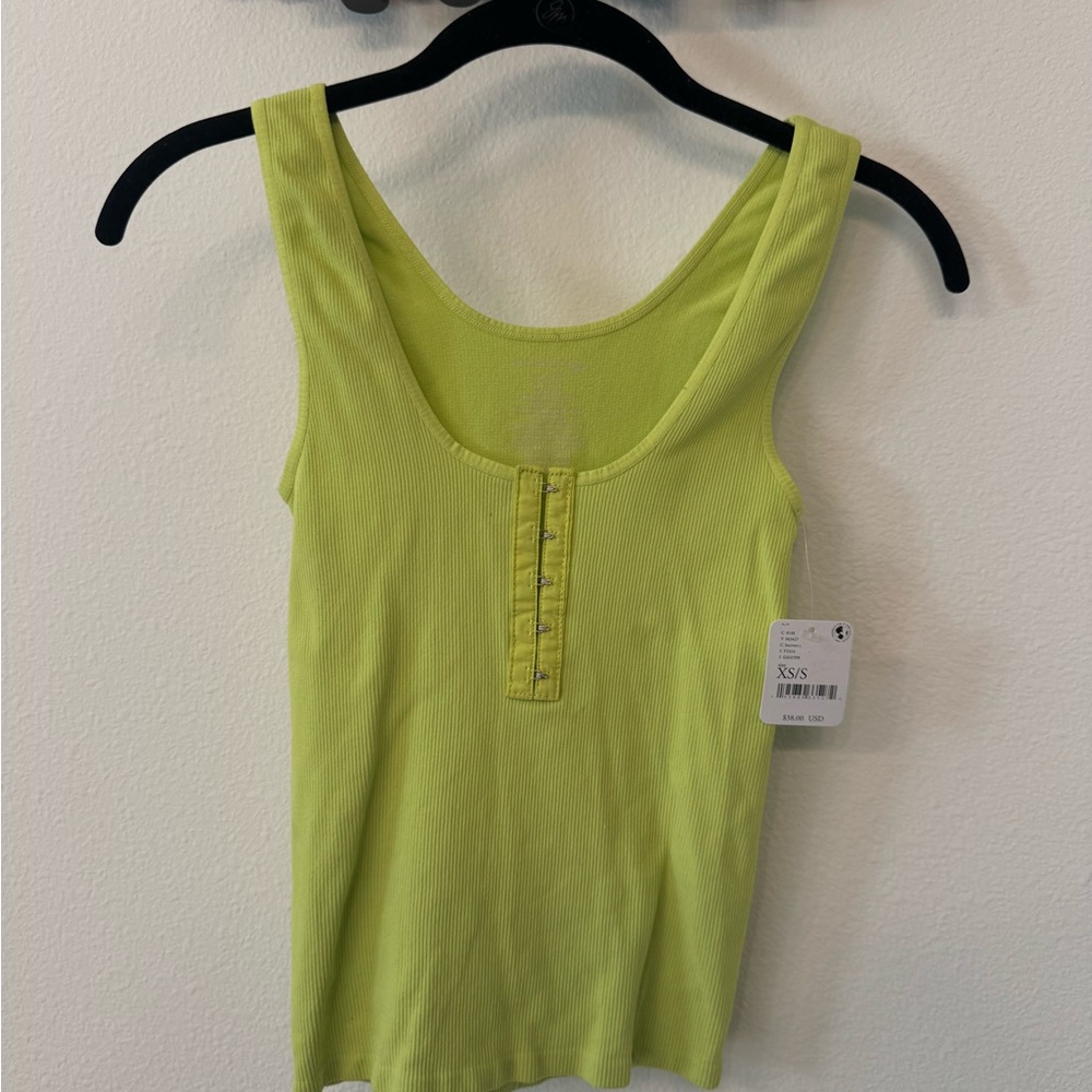 Free People Vibrant Lime Tank Top